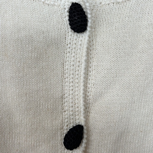 Michael Simon cardigan sweater white Cotton blend watermelon patch elbow L - Picture 4 of 8